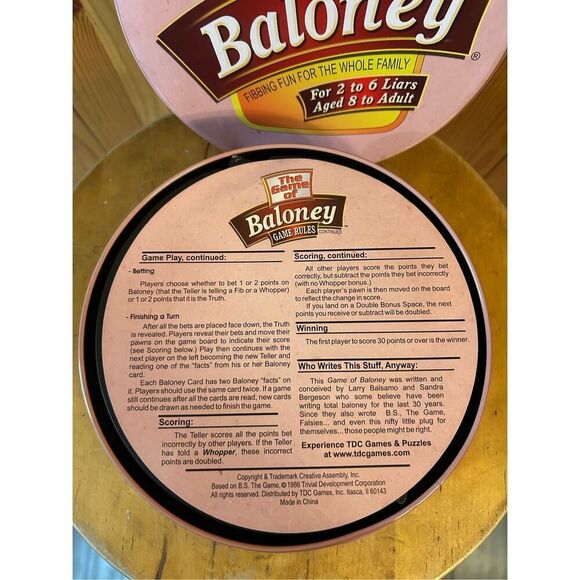 Vintage 1986 The Game of Baloney complete (8851) - Picture 7 of 11